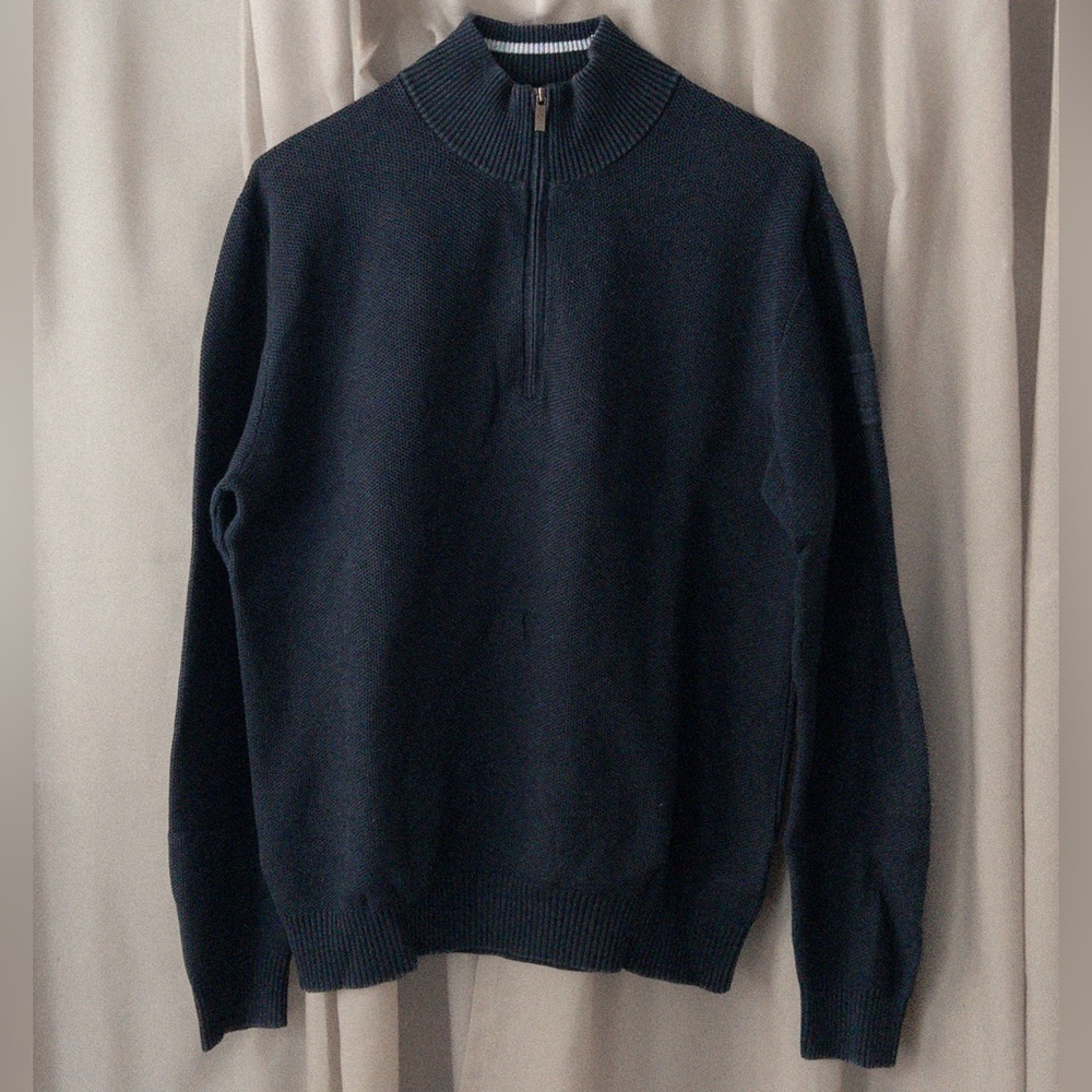 Zegna Sport • Men's Navy Half-Zip Sweater